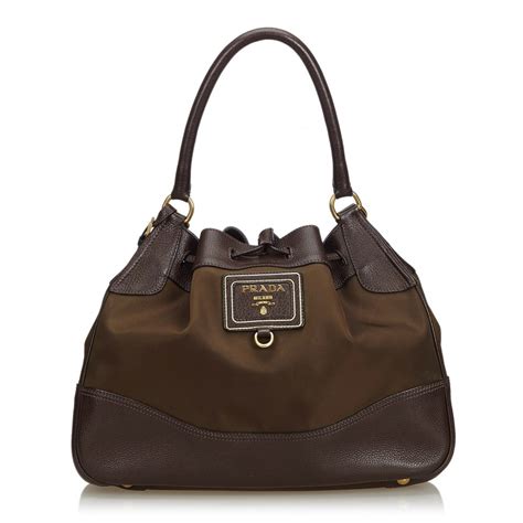 prada brown leather bag tote|prada tote bag nylon.